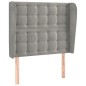 vidaXL Kopfteil mit Ohren Hellgrau 93x23x118/128 cm Samt vidaXL Kopfteil mit Ohren Hellgrau 93x23x118/128 cm Samt