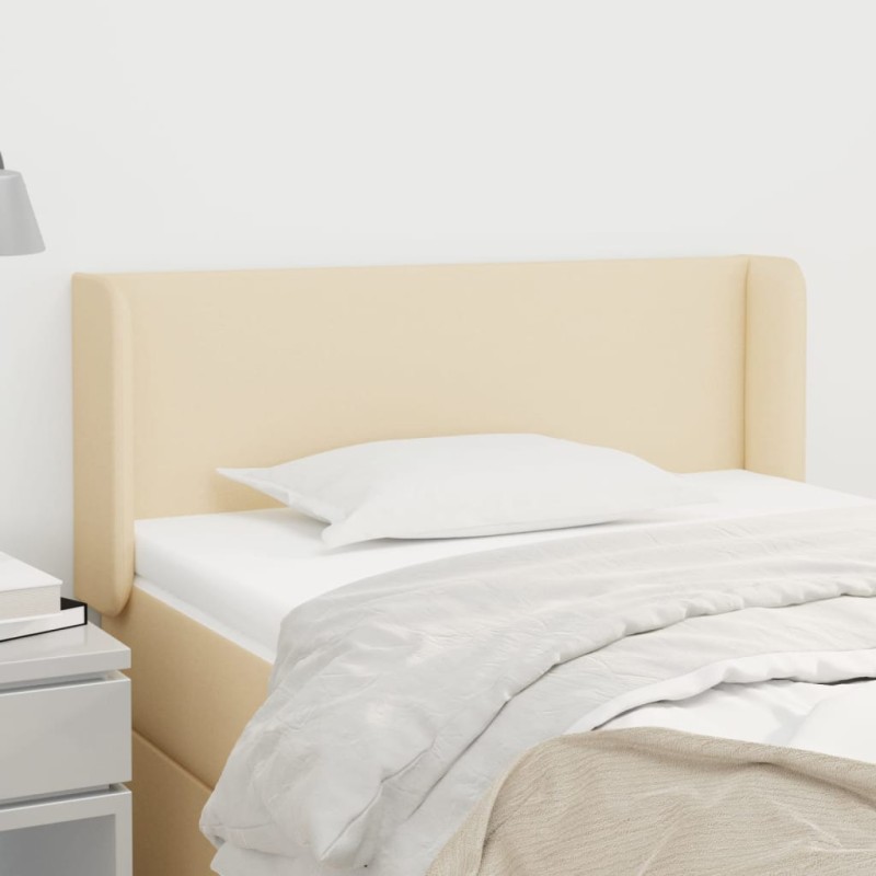 vidaXL Kopfteil mit Ohren Creme 93x16x78/88 cm Stoff vidaXL Kopfteil mit Ohren Creme 93x16x78/88 cm Stoff