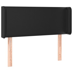 vidaXL Kopfteil mit Ohren Schwarz 103x16x78/88 cm Kunstleder