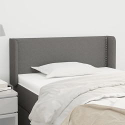 vidaXL Kopfteil mit Ohren Dunkelgrau 93x16x78/88 cm Stoff