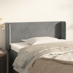 vidaXL Kopfteil mit Ohren Hellgrau 83x16x78/88 cm Samt