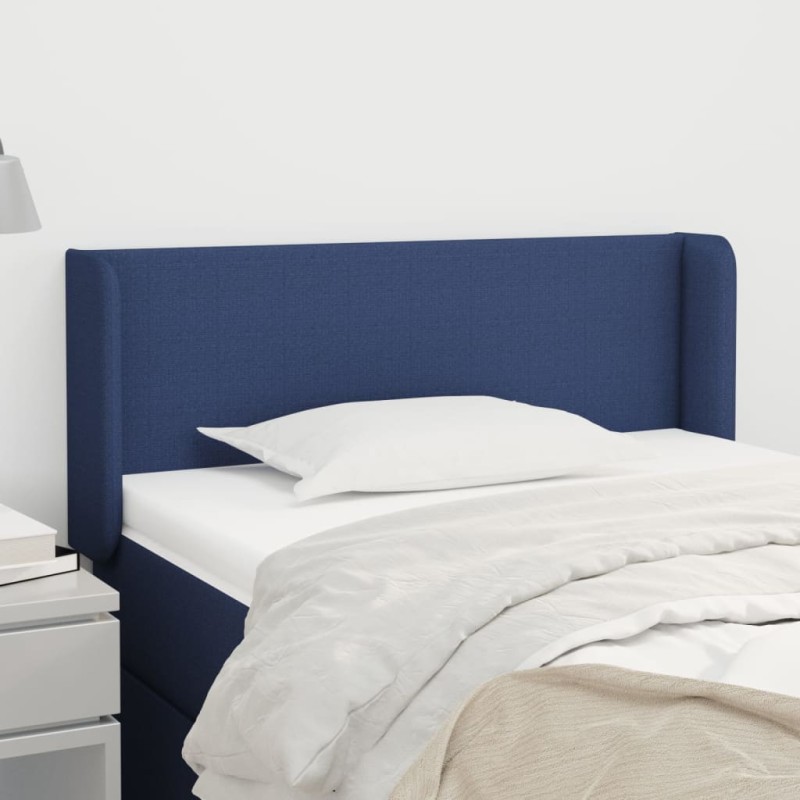 vidaXL Kopfteil mit Ohren Blau 83x16x78/88 cm Stoff vidaXL Kopfteil mit Ohren Blau 83x16x78/88 cm Stoff