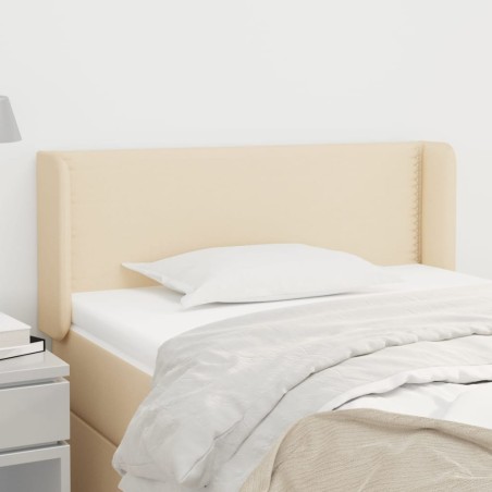 vidaXL Kopfteil mit Ohren Creme 93x16x78/88 cm Stoff
