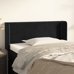 vidaXL Kopfteil mit Ohren Schwarz 83x16x78/88 cm Samt