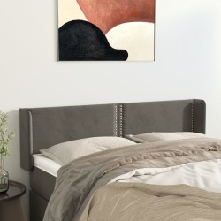 vidaXL Kopfteil mit Ohren Dunkelgrau 147x16x78/88 cm Samt
