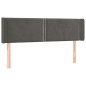 vidaXL Kopfteil mit Ohren Dunkelgrau 147x16x78/88 cm Samt vidaXL Kopfteil mit Ohren Dunkelgrau 147x16x78/88 cm Samt