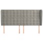 vidaXL Kopfteil mit Ohren Hellgrau 203x23x118/128 cm Samt