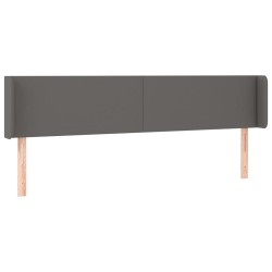 vidaXL Kopfteil mit Ohren Grau 163x16x78/88 cm Kunstleder