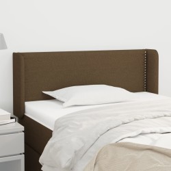 vidaXL Kopfteil mit Ohren Dunkelbraun 93x16x78/88 cm Stoff