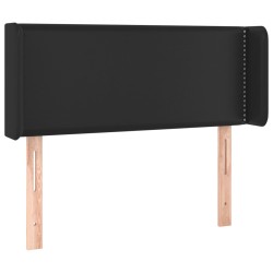 vidaXL Kopfteil mit Ohren Schwarz 103x16x78/88 cm Kunstleder
