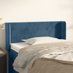 vidaXL Kopfteil mit Ohren Dunkelblau 93x16x78/88 cm Samt