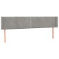 vidaXL Kopfteil mit Ohren Hellgrau 203x16x78/88 cm Samt