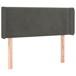 vidaXL Kopfteil mit Ohren Dunkelgrau 93x16x78/88 cm Samt