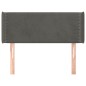 vidaXL Kopfteil mit Ohren Dunkelgrau 93x16x78/88 cm Samt