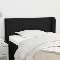 vidaXL Kopfteil mit Ohren Schwarz 103x16x78/88 cm Stoff