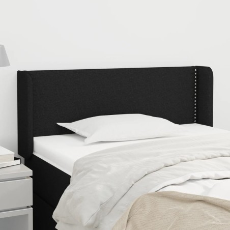 vidaXL Kopfteil mit Ohren Schwarz 103x16x78/88 cm Stoff