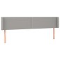 vidaXL Kopfteil mit Ohren Hellgrau 203x16x78/88 cm Stoff vidaXL Kopfteil mit Ohren Hellgrau 203x16x78/88 cm Stoff