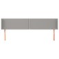 vidaXL Kopfteil mit Ohren Hellgrau 203x16x78/88 cm Stoff vidaXL Kopfteil mit Ohren Hellgrau 203x16x78/88 cm Stoff