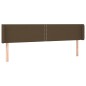 vidaXL Kopfteil mit Ohren Dunkelbraun 203x16x78/88 cm Stoff