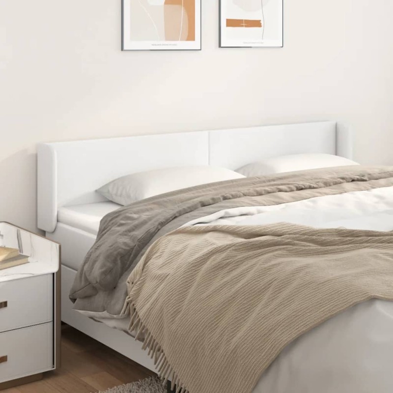 vidaXL Kopfteil mit Ohren Weiß 183x16x78/88 cm Kunstleder vidaXL Kopfteil mit Ohren Weiß 183x16x78/88 cm Kunstleder