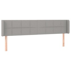 vidaXL Kopfteil mit Ohren Hellgrau 163x16x78/88 cm Stoff