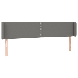 vidaXL Kopfteil mit Ohren Dunkelgrau 203x16x78/88 cm Stoff