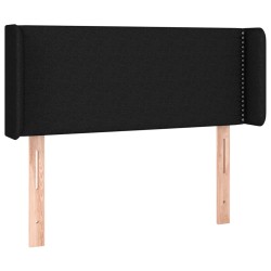 vidaXL Kopfteil mit Ohren Schwarz 83x16x78/88 cm Stoff