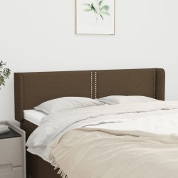 vidaXL Kopfteil mit Ohren Dunkelbraun 147x16x78/88 cm Stoff