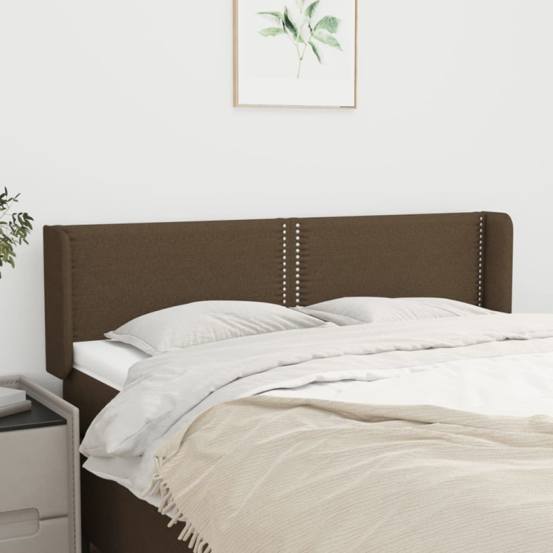 vidaXL Kopfteil mit Ohren Dunkelbraun 147x16x78/88 cm Stoff vidaXL Kopfteil mit Ohren Dunkelbraun 147x16x78/88 cm Stoff