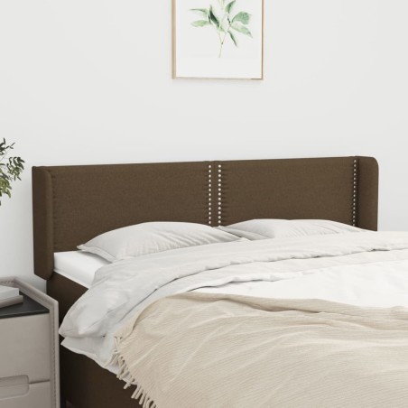 vidaXL Kopfteil mit Ohren Dunkelbraun 147x16x78/88 cm Stoff