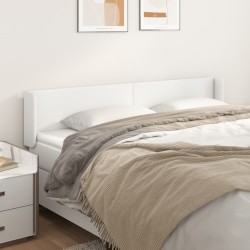 vidaXL Kopfteil mit Ohren Weiß 203x16x78/88 cm Kunstleder
