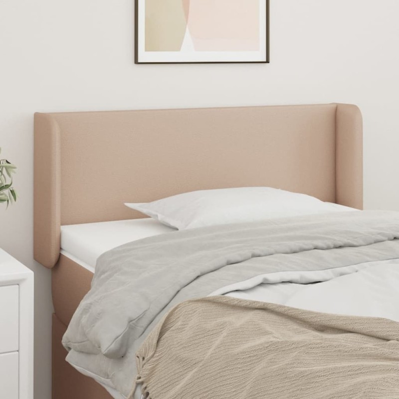 vidaXL Kopfteil mit Ohren Cappuccino-Braun 93x16x78/88 cm Kunstleder vidaXL Kopfteil mit Ohren Cappuccino-Braun 93x16x78/88 cm Kunstleder