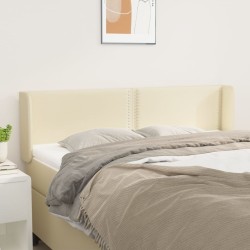 vidaXL Kopfteil mit Ohren Creme 147x16x78/88 cm Kunstleder