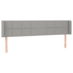vidaXL Kopfteil mit Ohren Hellgrau 183x16x78/88 cm Stoff