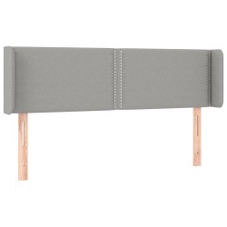 vidaXL Kopfteil mit Ohren Hellgrau 147x16x78/88 cm Stoff