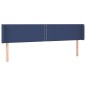 vidaXL Kopfteil mit Ohren Blau 203x16x78/88 cm Stoff