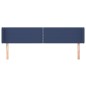 vidaXL Kopfteil mit Ohren Blau 203x16x78/88 cm Stoff