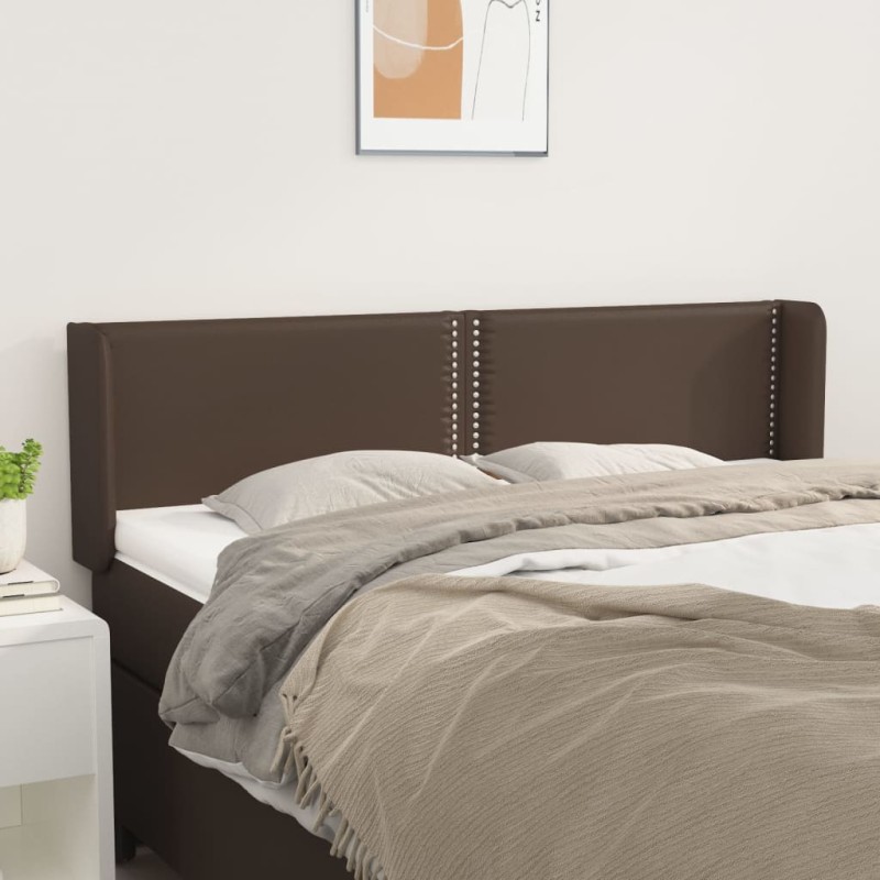 vidaXL Kopfteil mit Ohren Braun 147x16x78/88 cm Kunstleder vidaXL Kopfteil mit Ohren Braun 147x16x78/88 cm Kunstleder