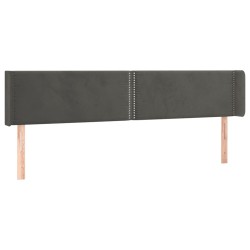 vidaXL Kopfteil mit Ohren Dunkelgrau 203x16x78/88 cm Samt