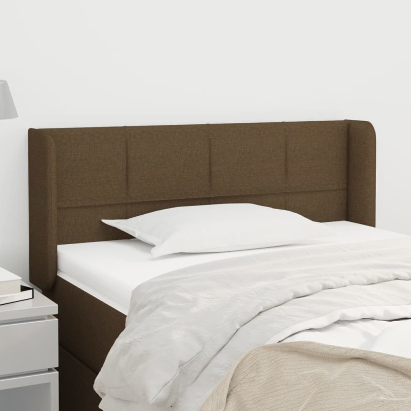 vidaXL Kopfteil mit Ohren Dunkelbraun 83x16x78/88 cm Stoff vidaXL Kopfteil mit Ohren Dunkelbraun 83x16x78/88 cm Stoff