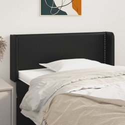 vidaXL Kopfteil mit Ohren Schwarz 83x16x78/88 cm Kunstleder