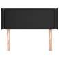 vidaXL Kopfteil mit Ohren Schwarz 83x16x78/88 cm Kunstleder