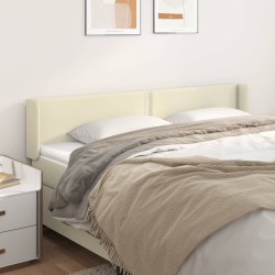 vidaXL Kopfteil mit Ohren Creme 203x16x78/88 cm Kunstleder