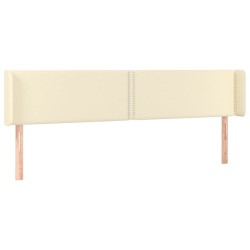 vidaXL Kopfteil mit Ohren Creme 203x16x78/88 cm Kunstleder