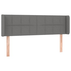vidaXL Kopfteil mit Ohren Dunkelgrau 147x16x78/88 cm Stoff