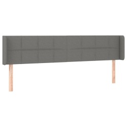 vidaXL Kopfteil mit Ohren Dunkelgrau 183x16x78/88 cm Stoff