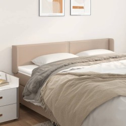vidaXL Kopfteil mit Ohren Cappuccino-Braun 203x16x78/88 cm Kunstleder