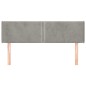 vidaXL Kopfteil mit Ohren Hellgrau 147x16x78/88 cm Samt