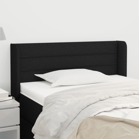 vidaXL Kopfteil mit Ohren Schwarz 83x16x78/88 cm Stoff