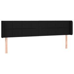 vidaXL Kopfteil mit Ohren Schwarz 203x16x78/88 cm Stoff